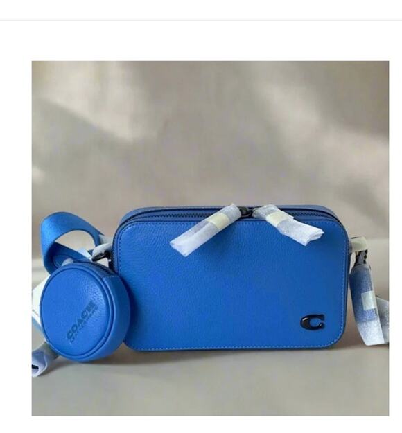 Coach Other - Coach Charter Slim Crossbody CC070 Blueberry Leather w/ Round Pouch